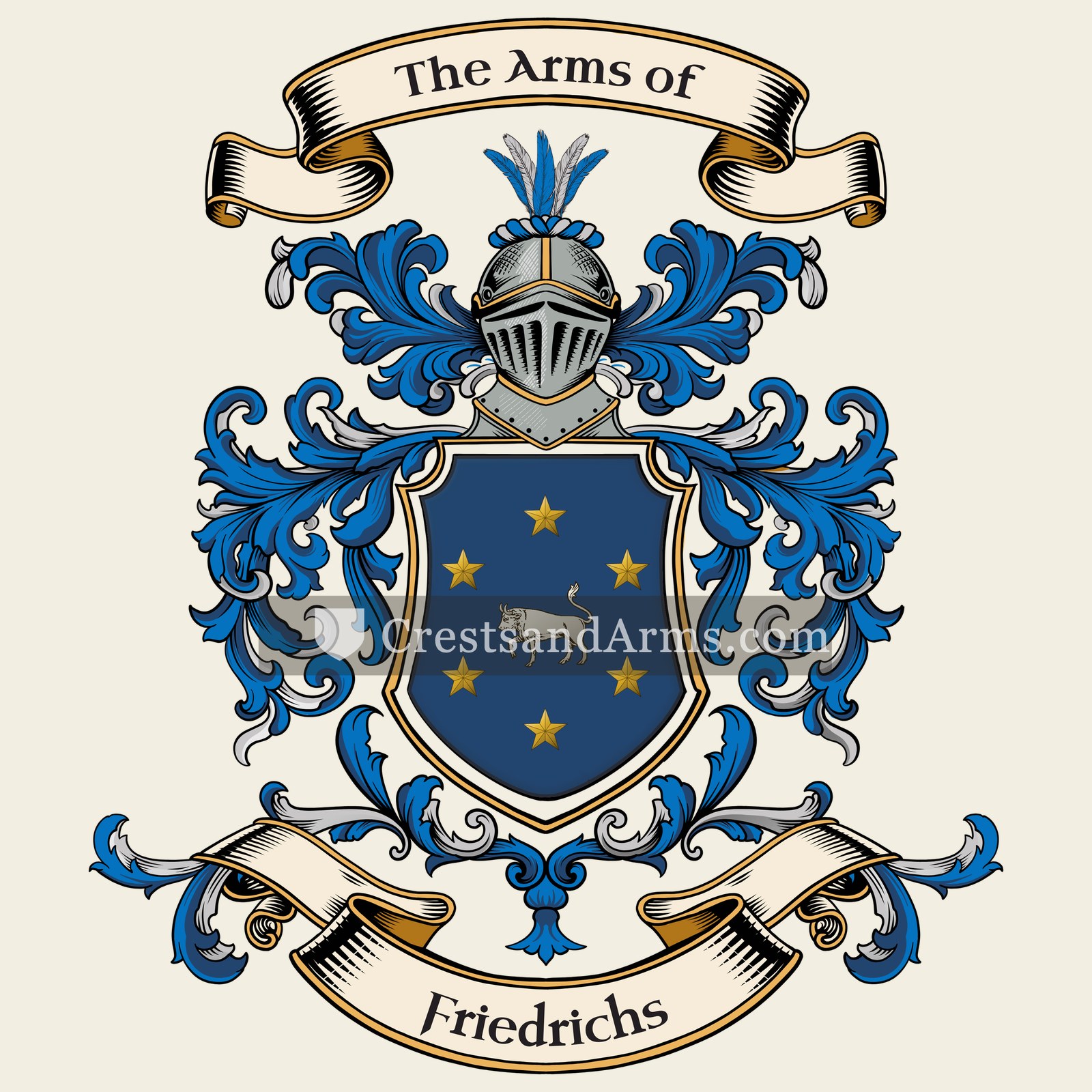 The Friedrichs coat of arms, drawn from the recorded blazon