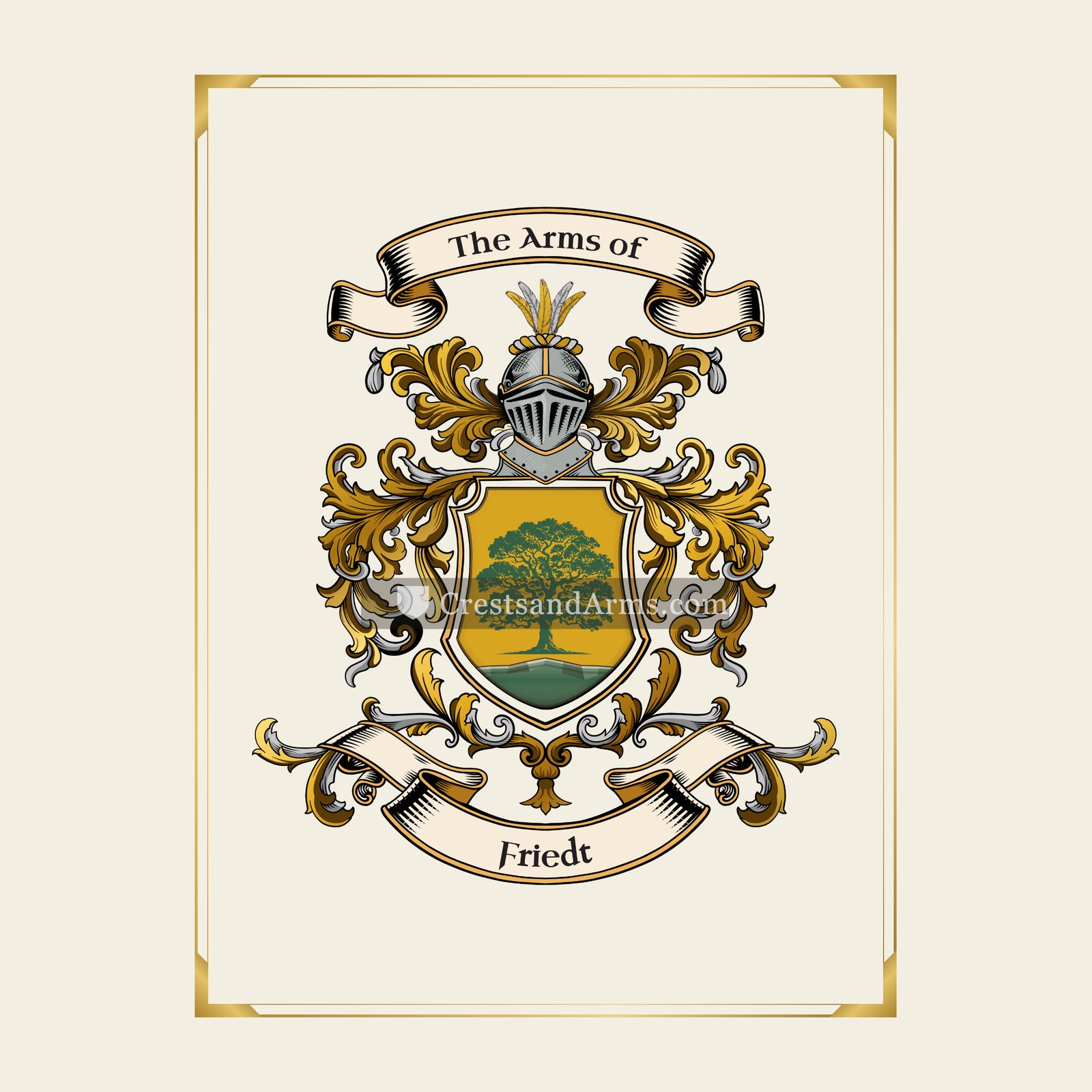 With gold border