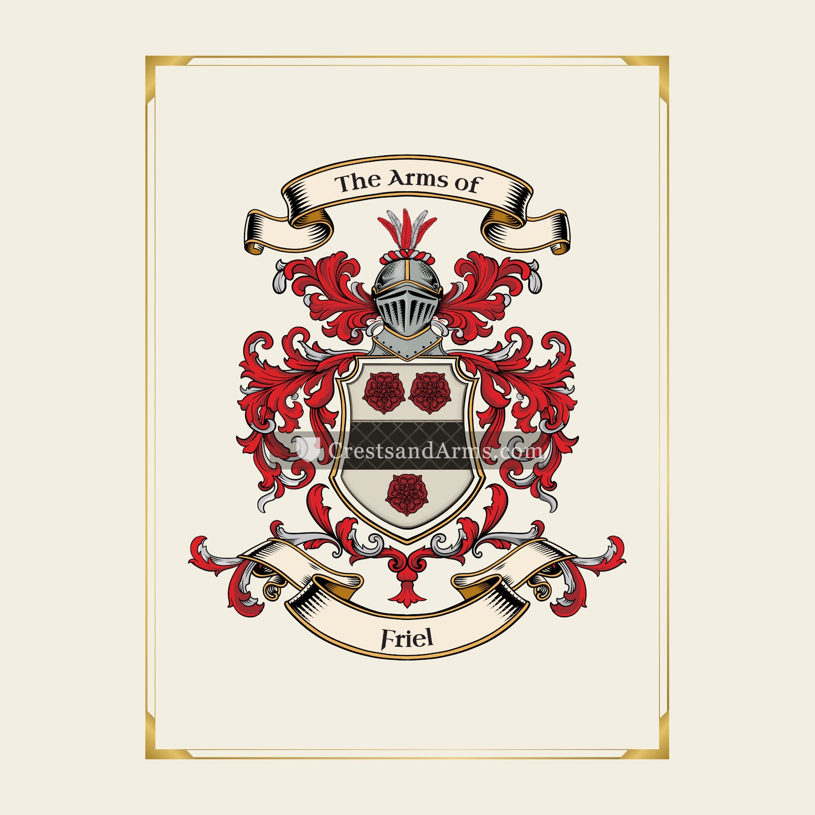 With gold border