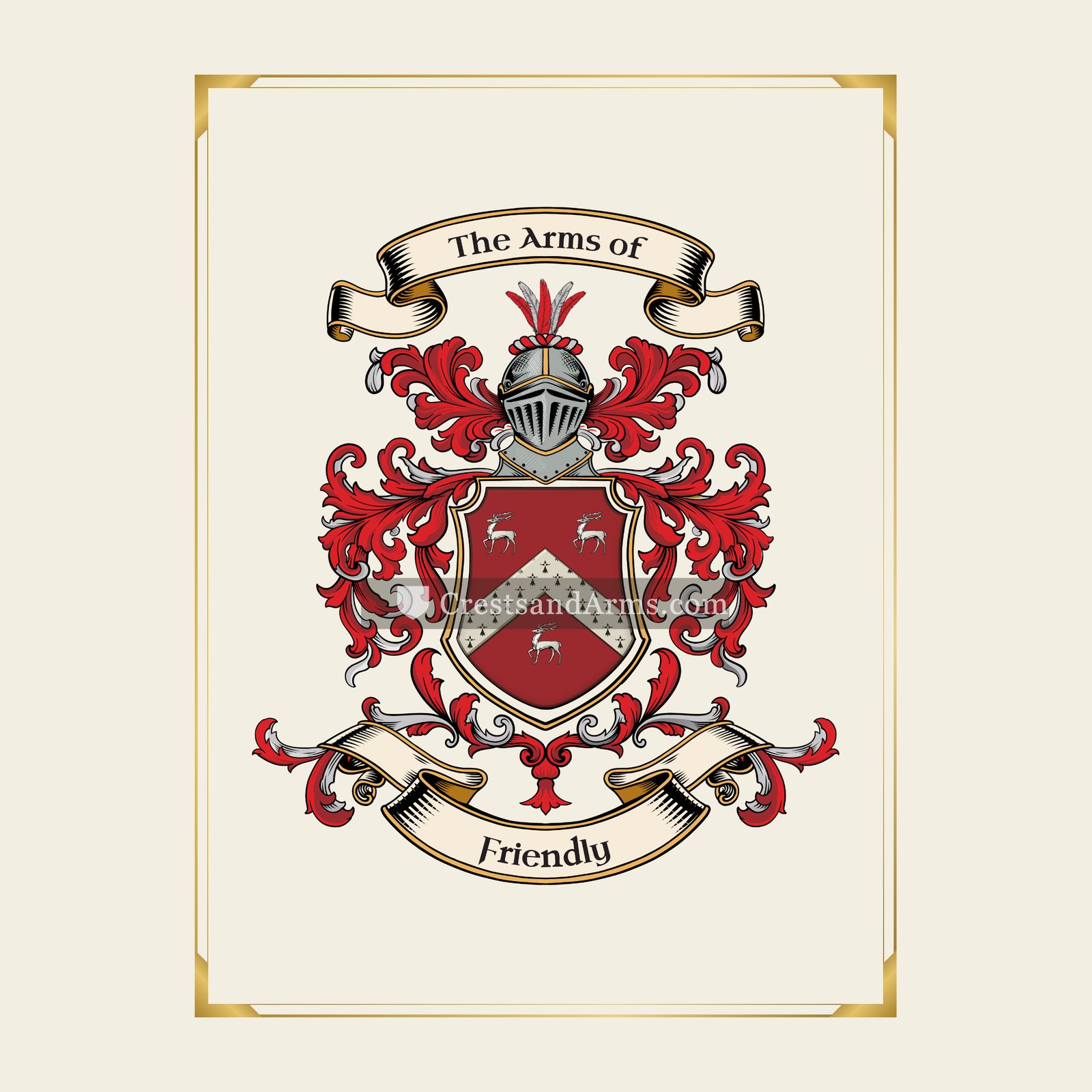 With gold border