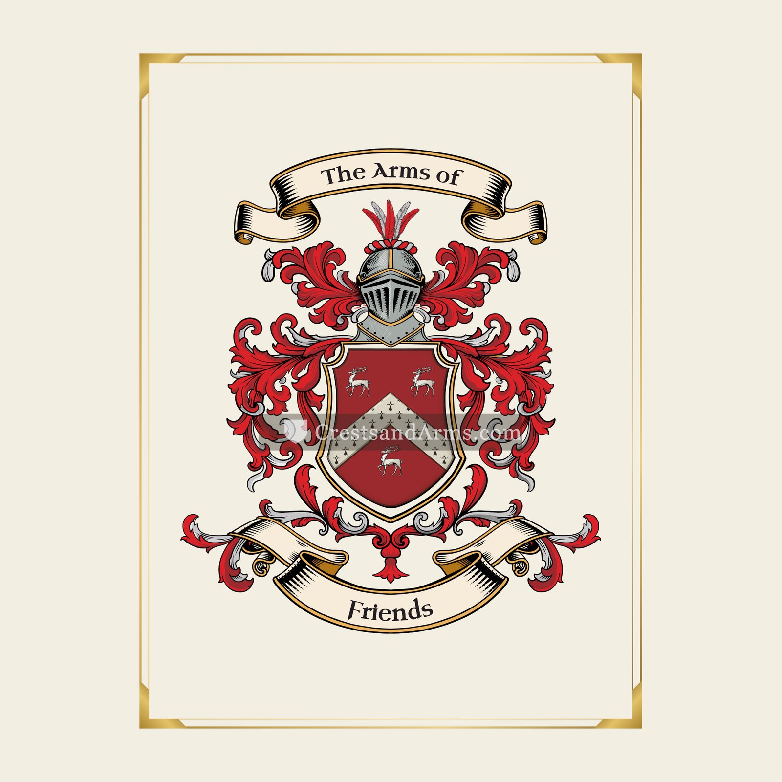 With gold border