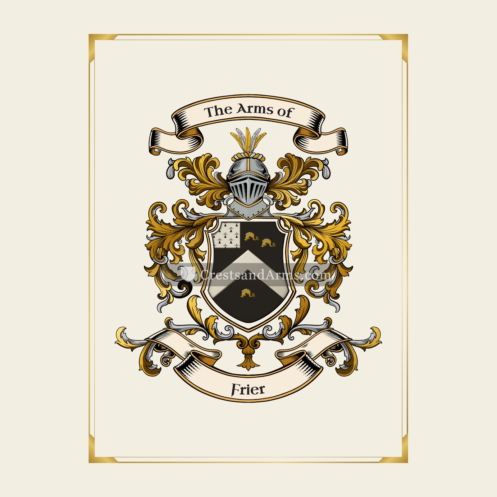 With gold border