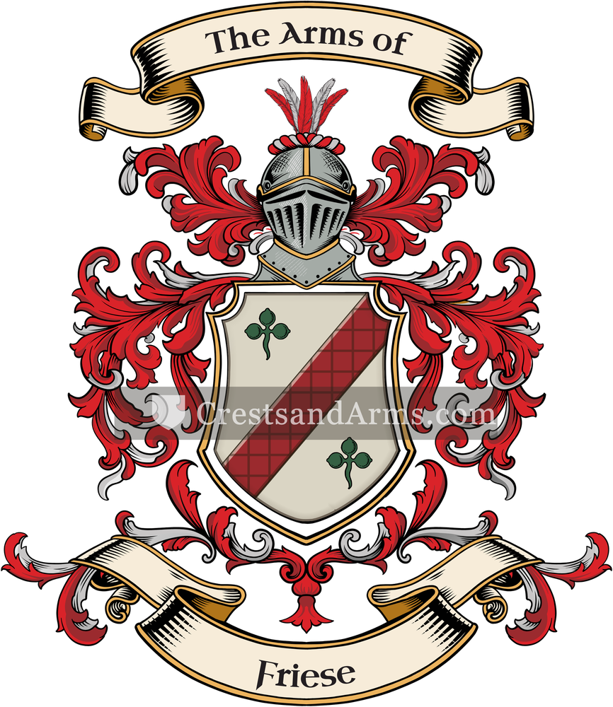 The Friese coat of arms, drawn from the recorded blazon