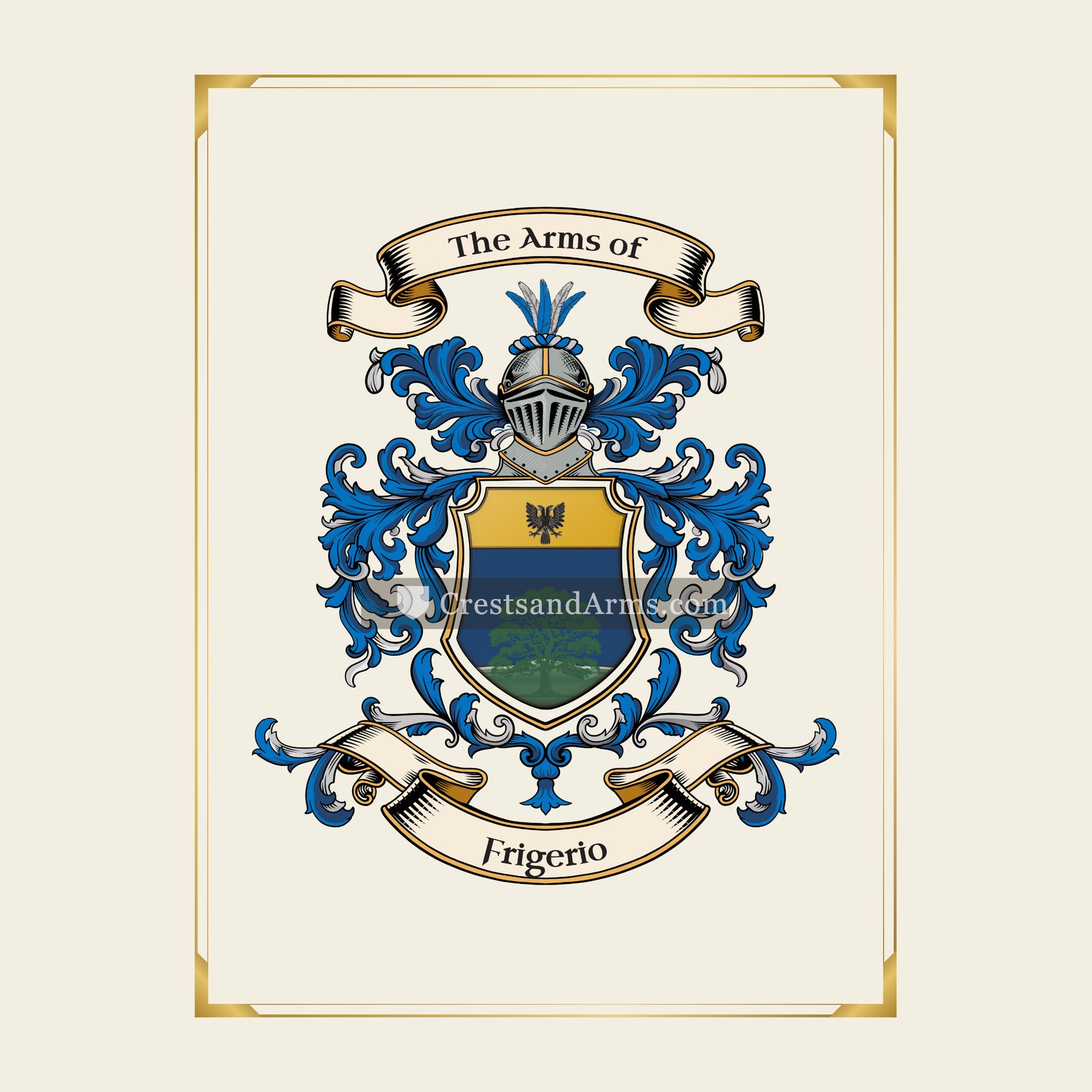 With gold border