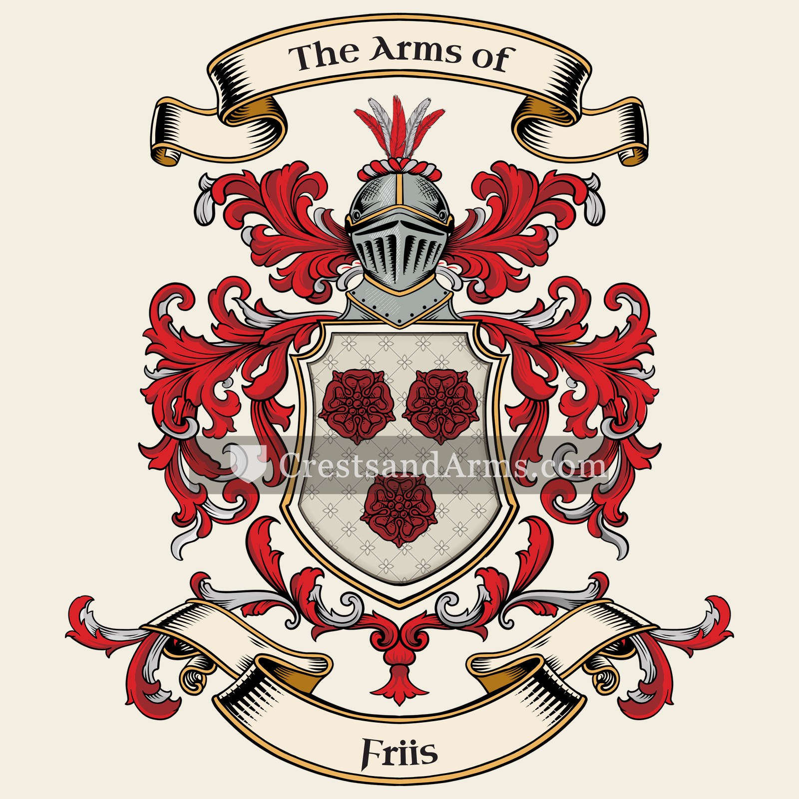 The Friis coat of arms, drawn from the recorded blazon