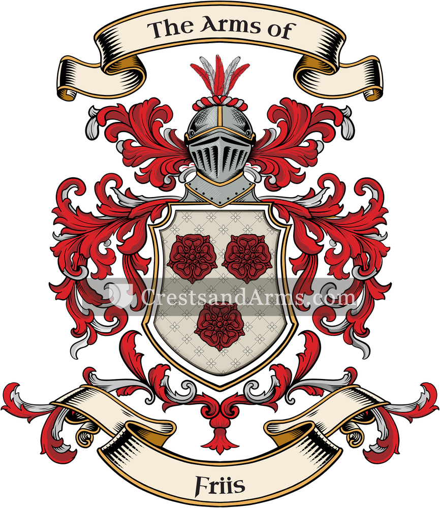 The Friis coat of arms, drawn from the recorded blazon