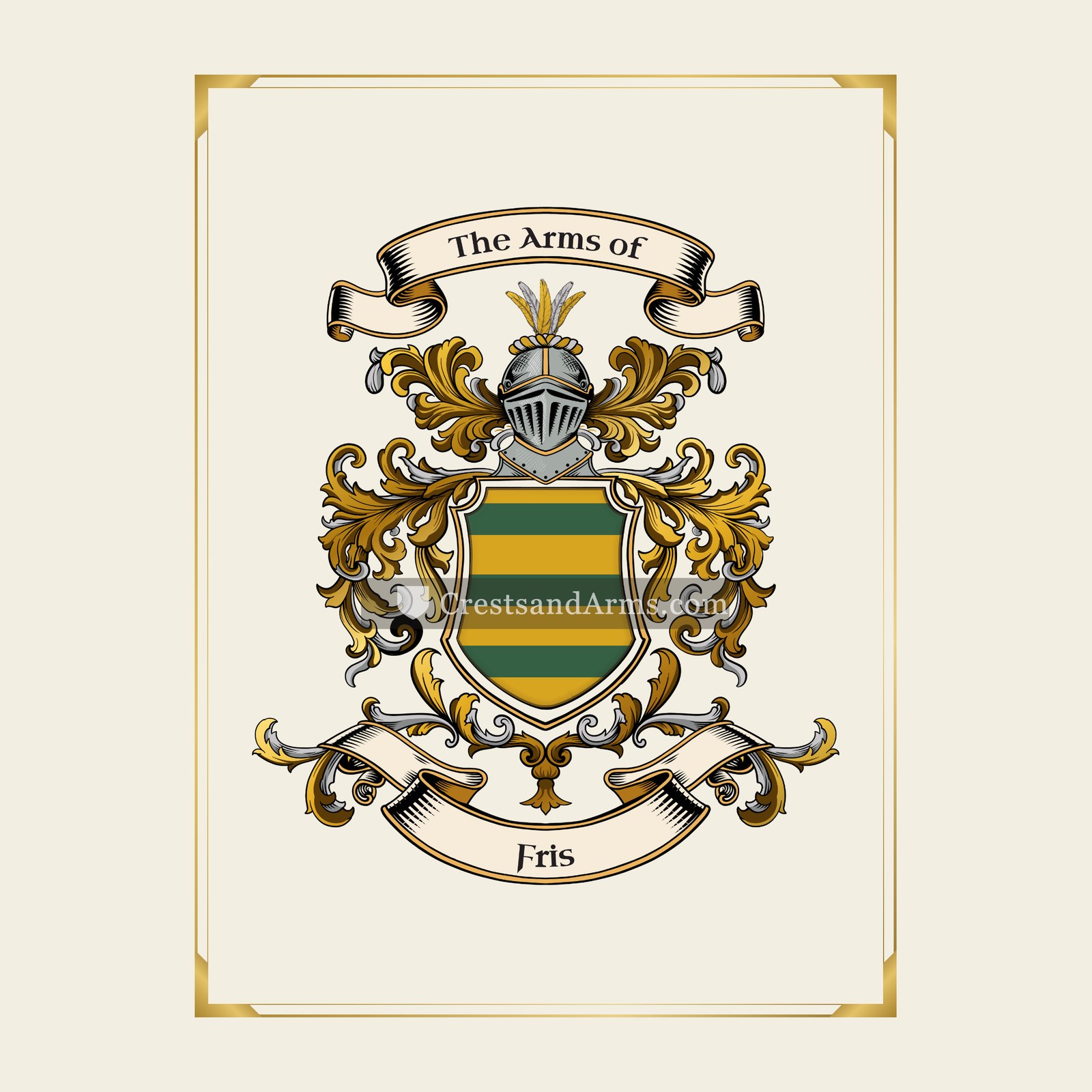 With gold border