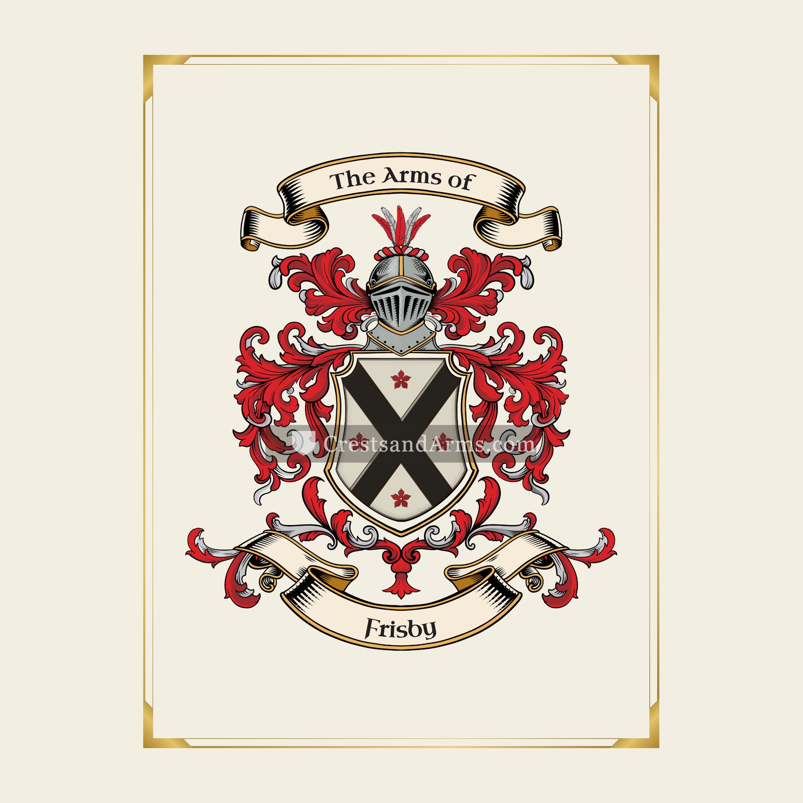 With gold border