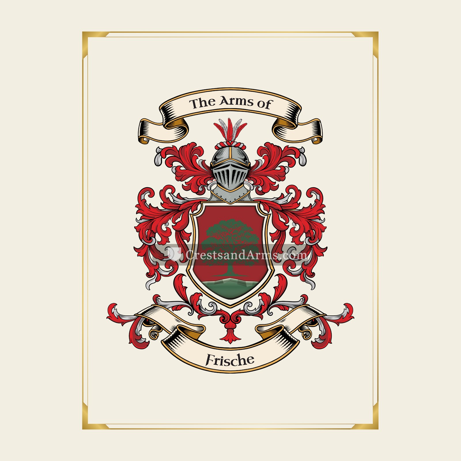 With gold border