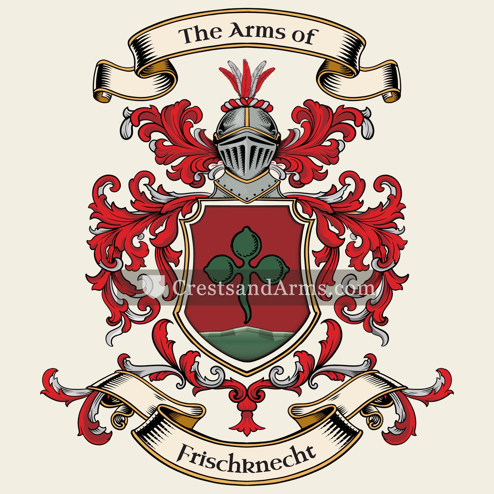 The Frischknecht coat of arms, drawn from the recorded blazon