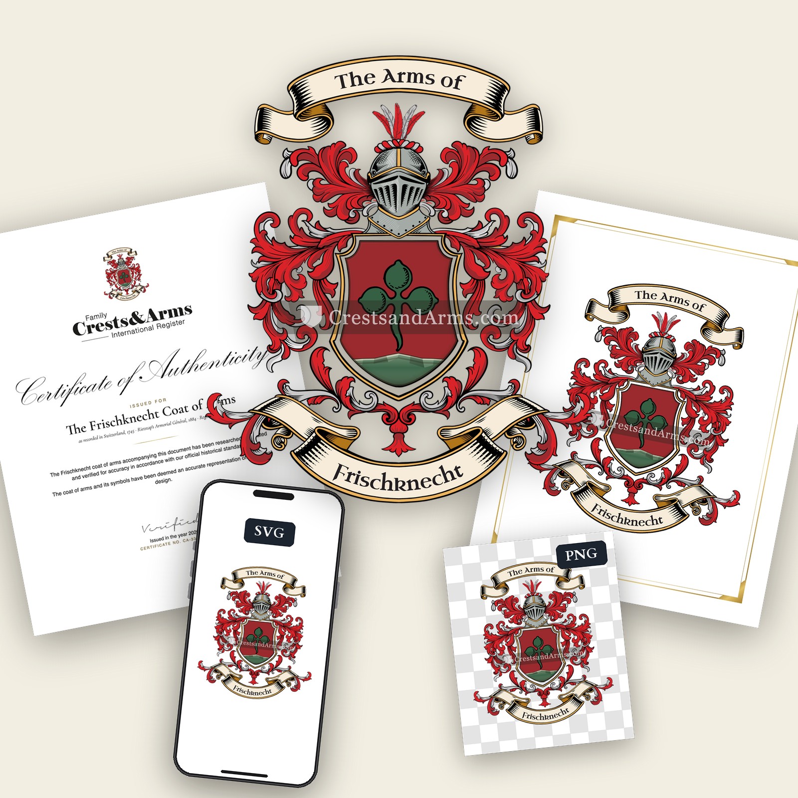 The Frischknecht arms on the coat of arms — digital pack