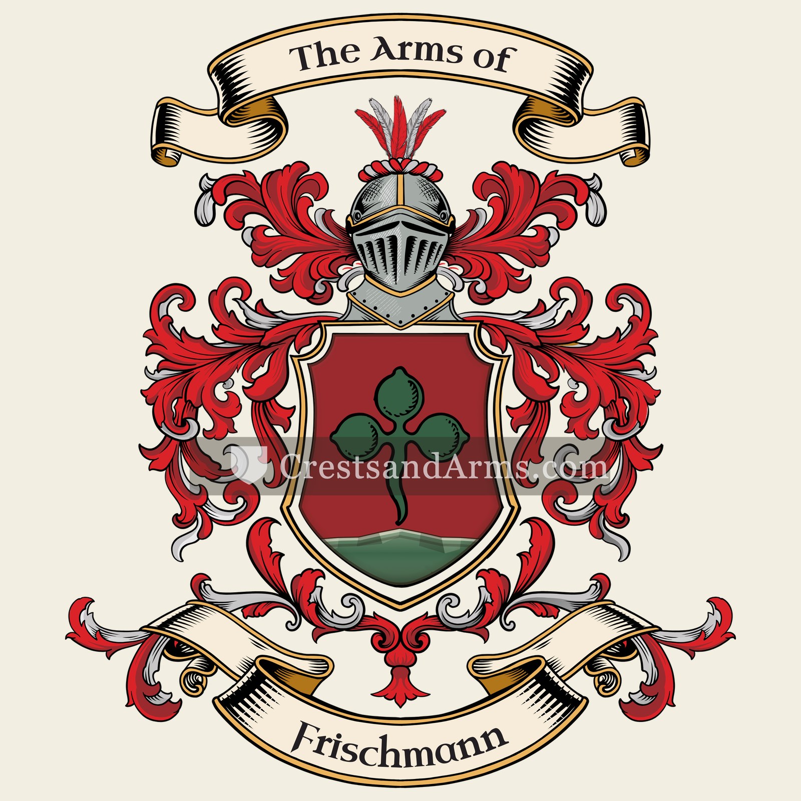 The Frischmann coat of arms, drawn from the recorded blazon