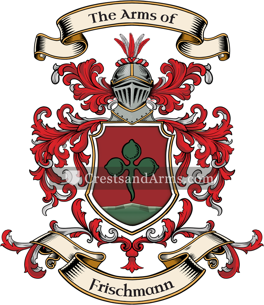 The Frischmann coat of arms, drawn from the recorded blazon