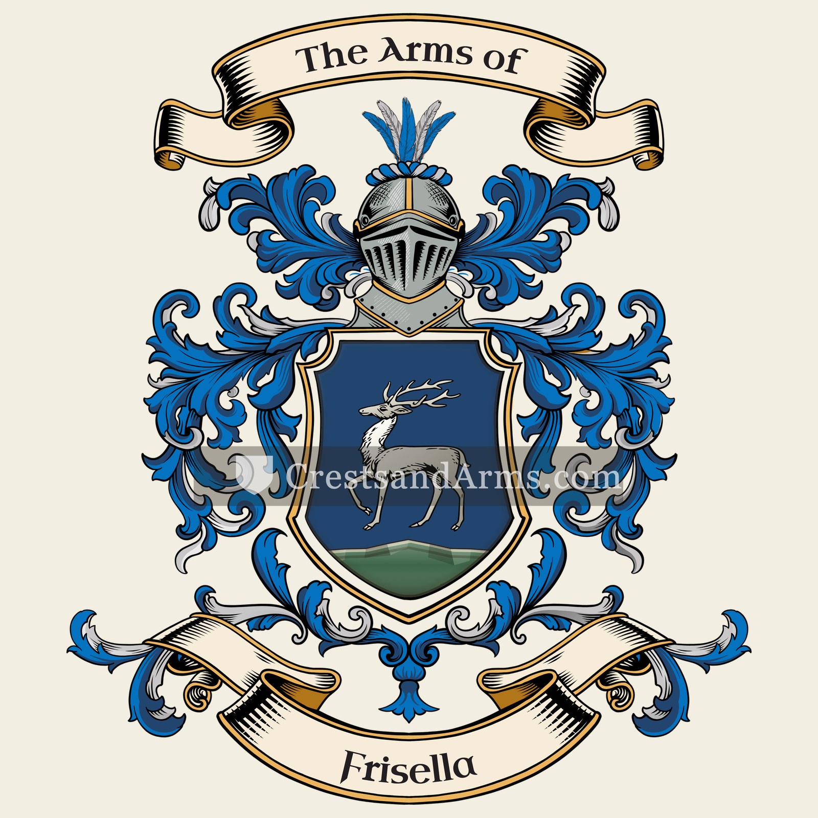 The Frisella coat of arms, drawn from the recorded blazon
