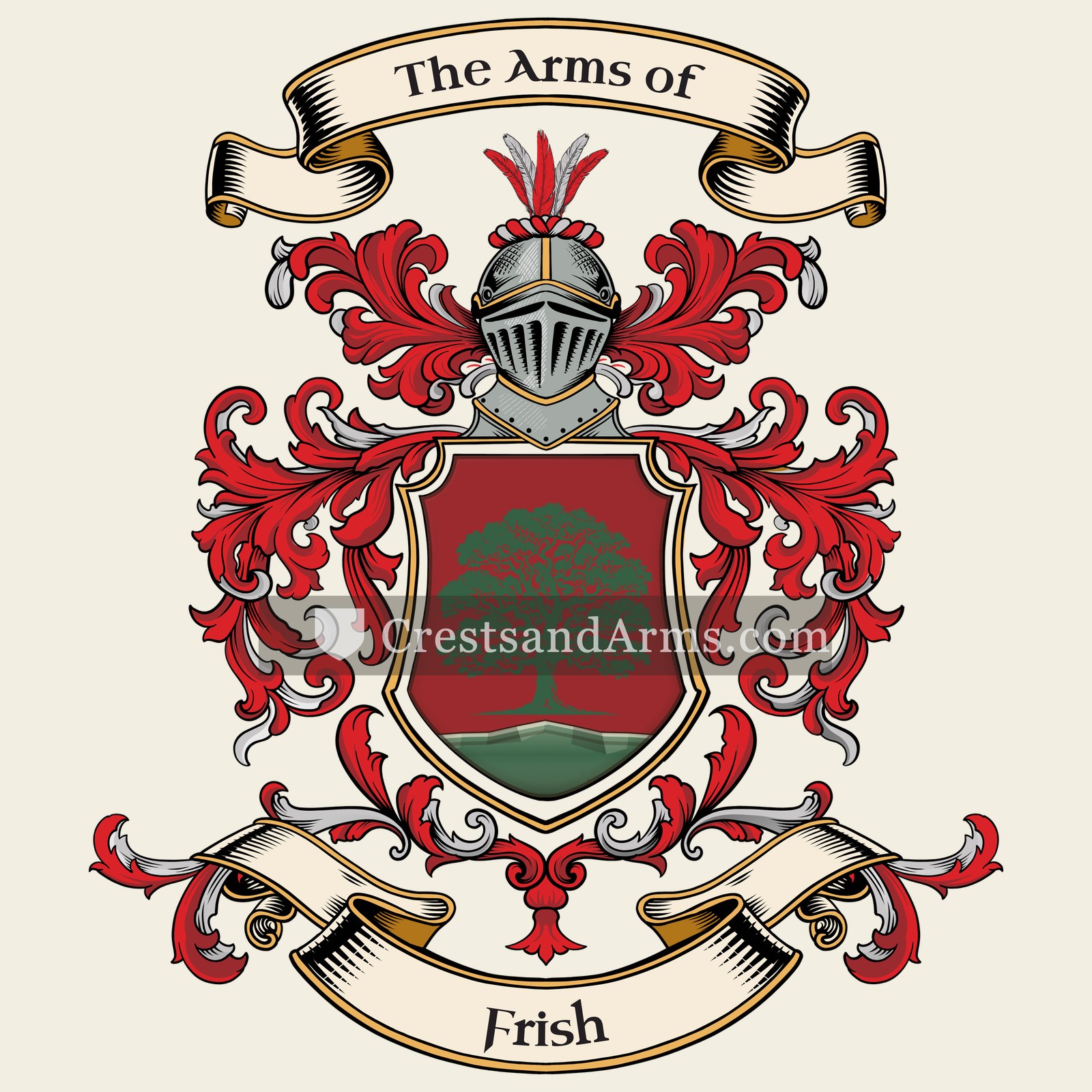 The Frish coat of arms, drawn from the recorded blazon
