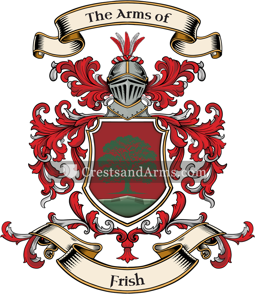 The Frish coat of arms, drawn from the recorded blazon