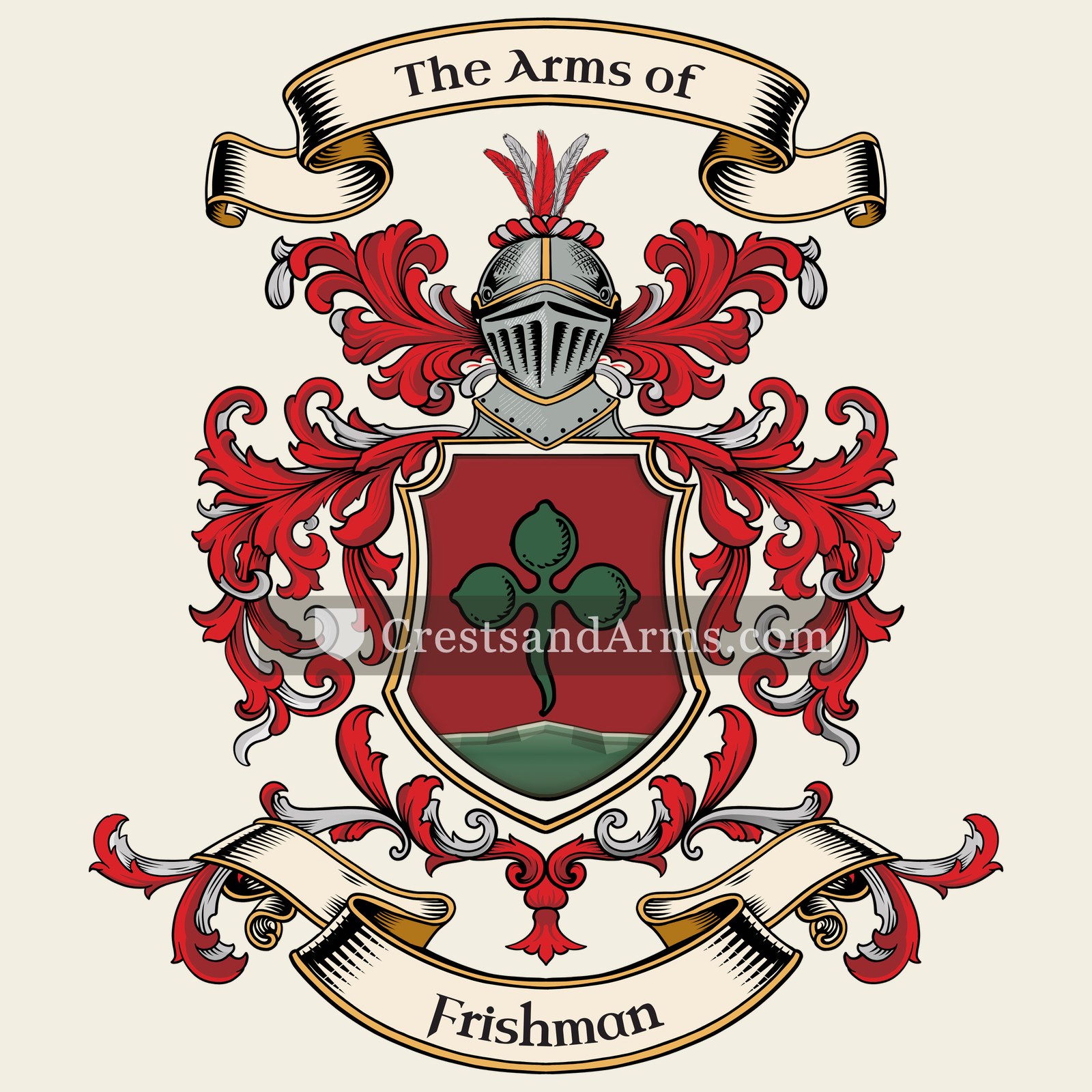 The Frishman coat of arms, drawn from the recorded blazon