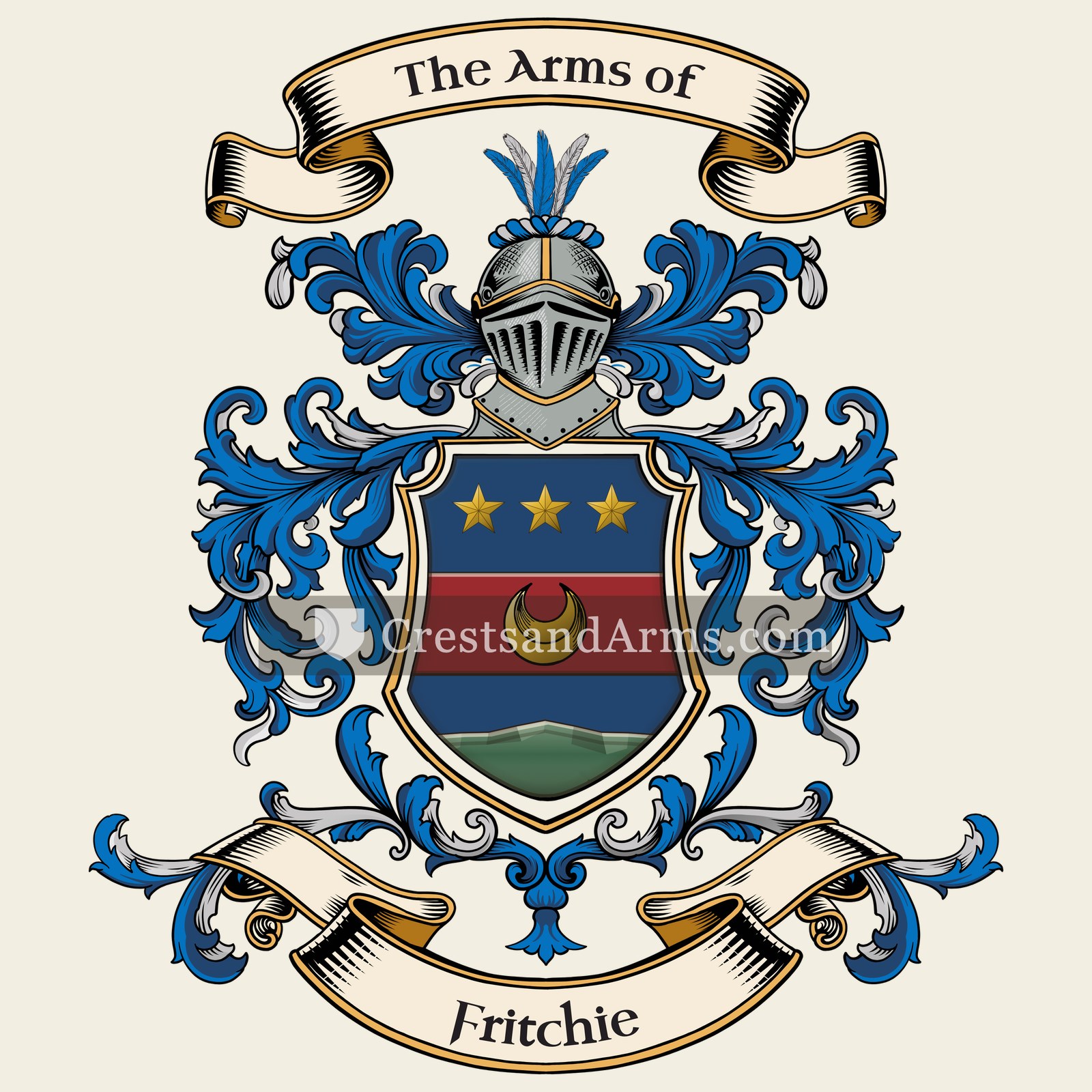 The Fritchie coat of arms, drawn from the recorded blazon