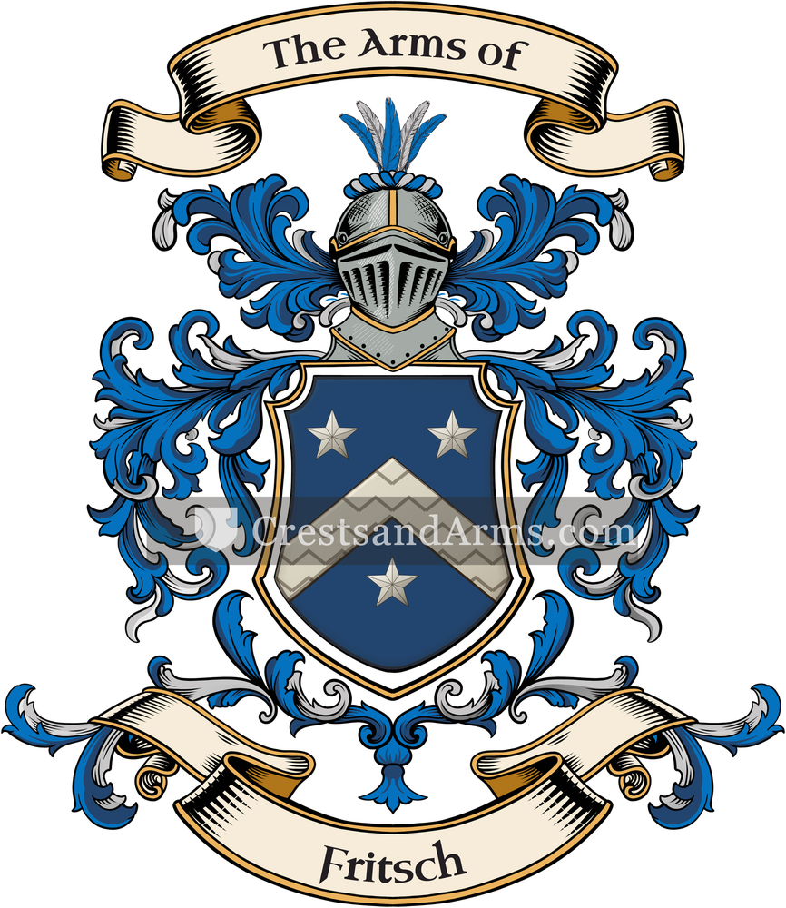 The Fritsch coat of arms, drawn from the recorded blazon