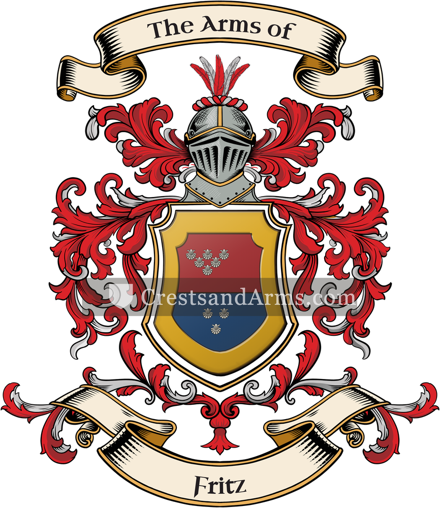 The Fritz coat of arms, drawn from the recorded blazon