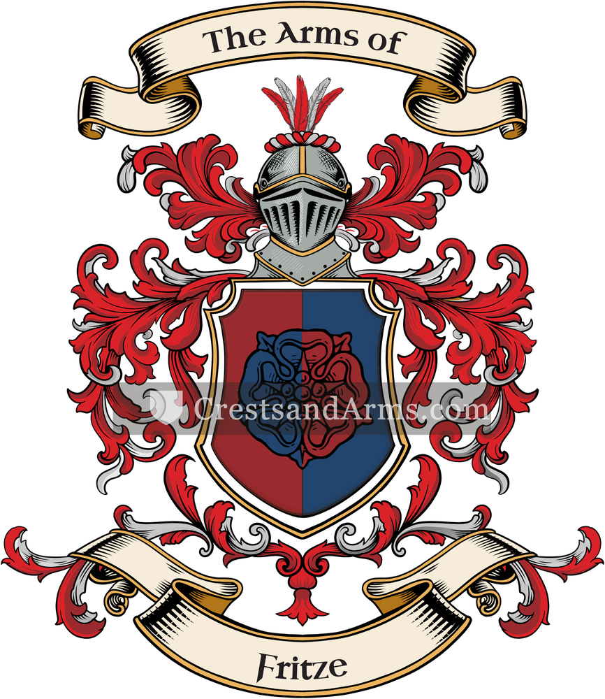 The Fritze coat of arms, drawn from the recorded blazon