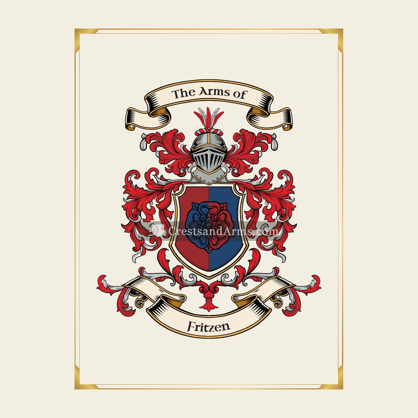 With gold border