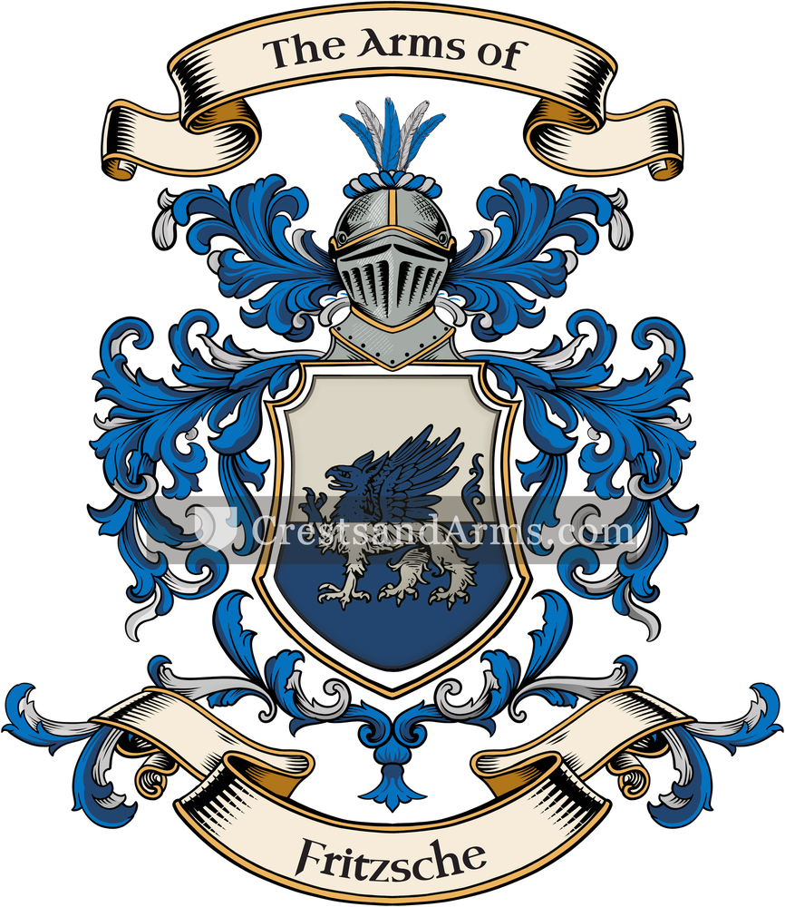 The Fritzsche coat of arms, drawn from the recorded blazon