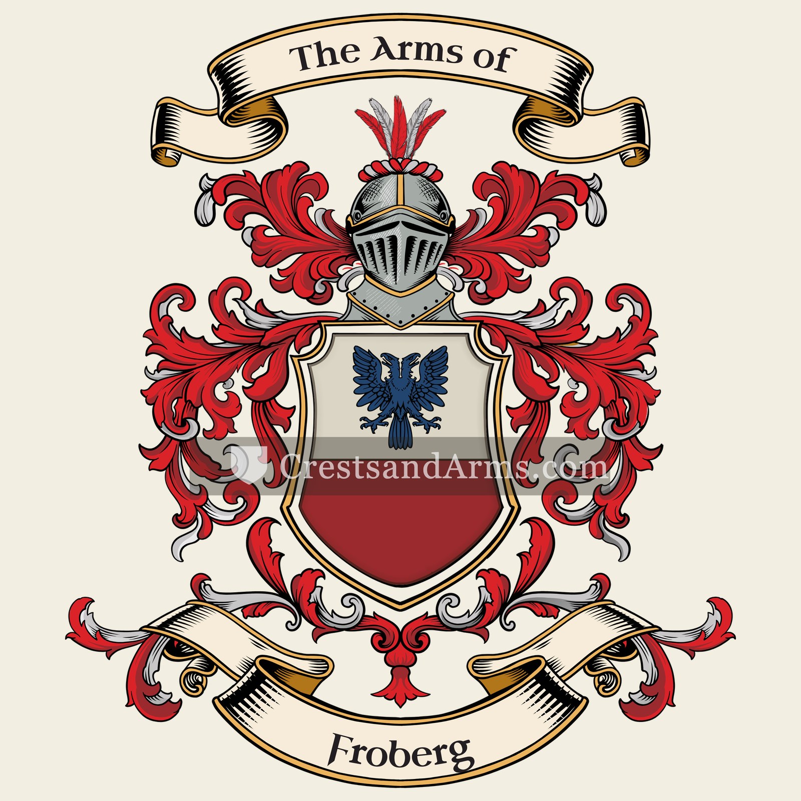 The Froberg coat of arms, drawn from the recorded blazon