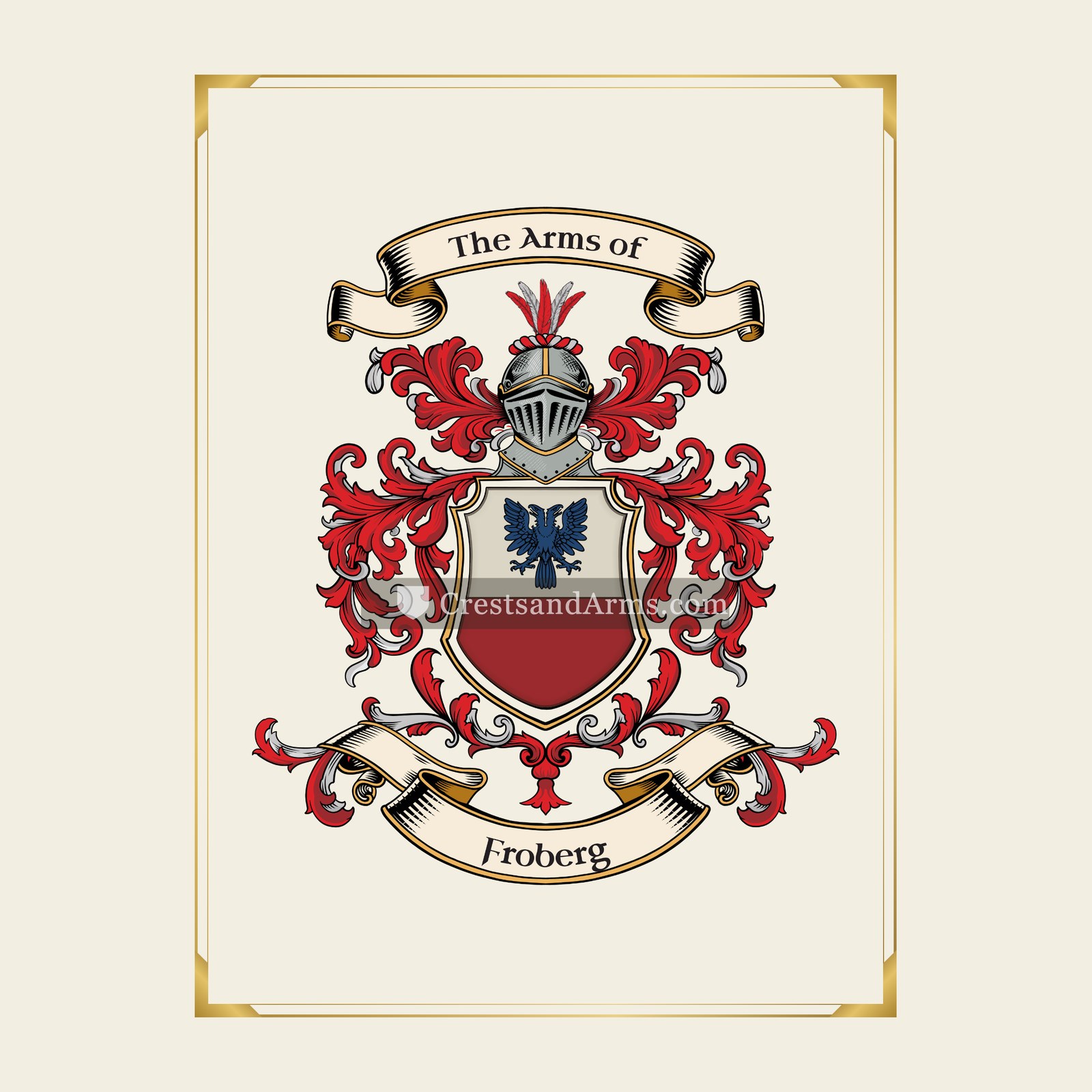 With gold border