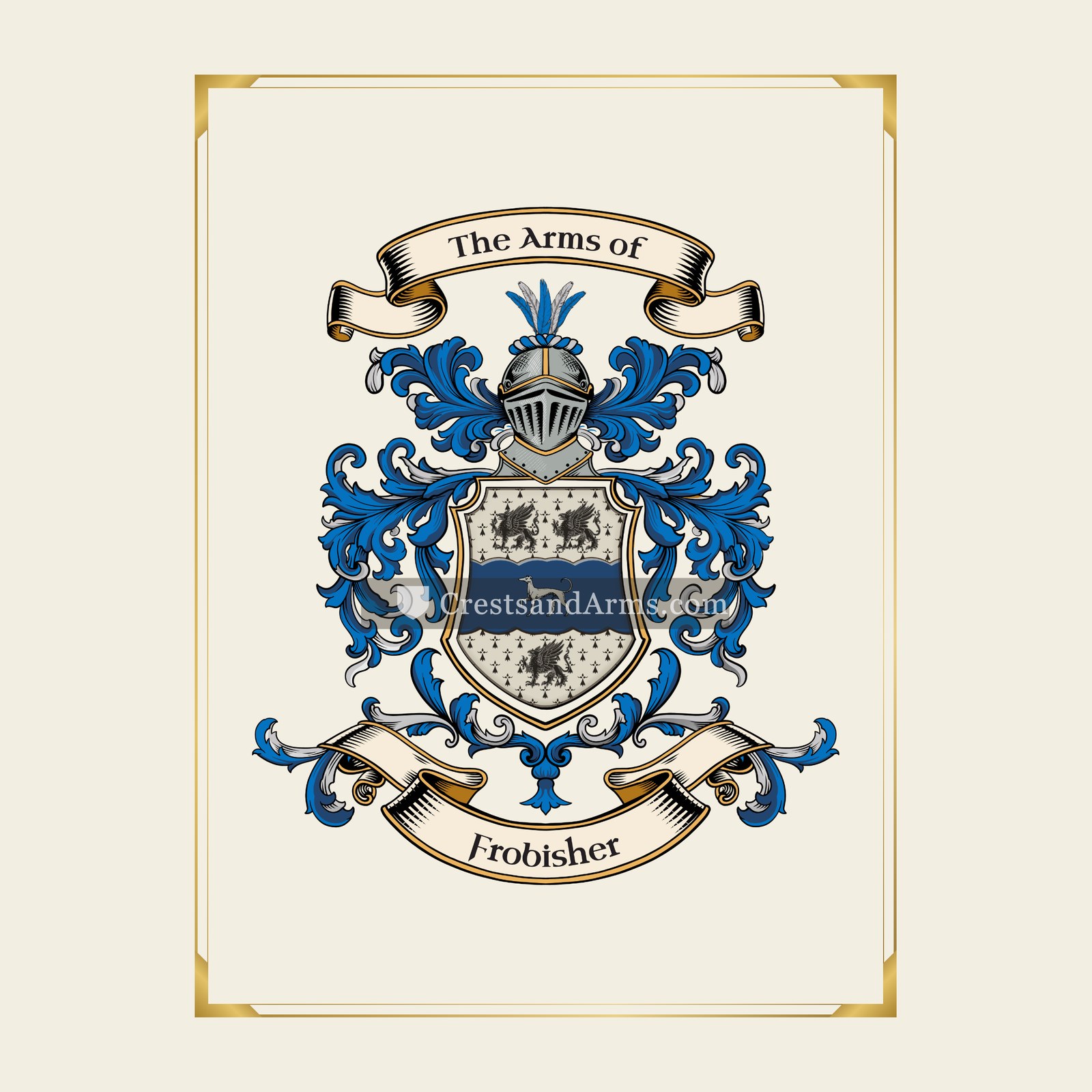 With gold border