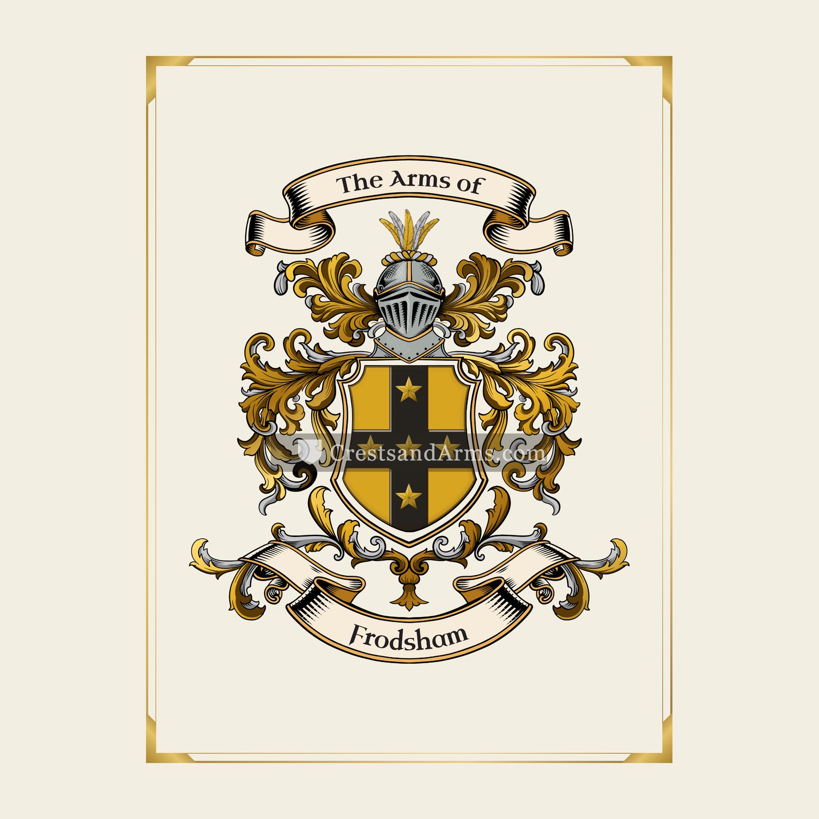 With gold border