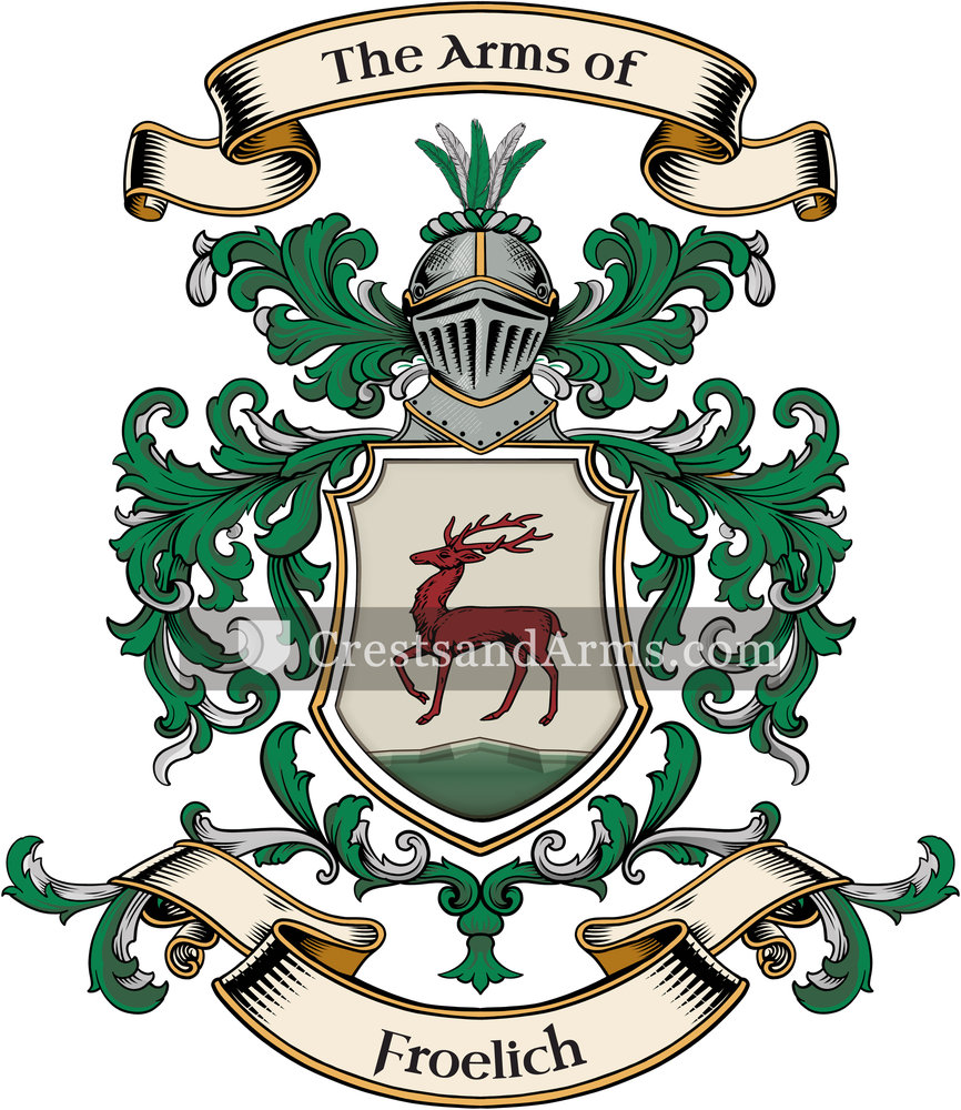 The Froelich coat of arms, drawn from the recorded blazon