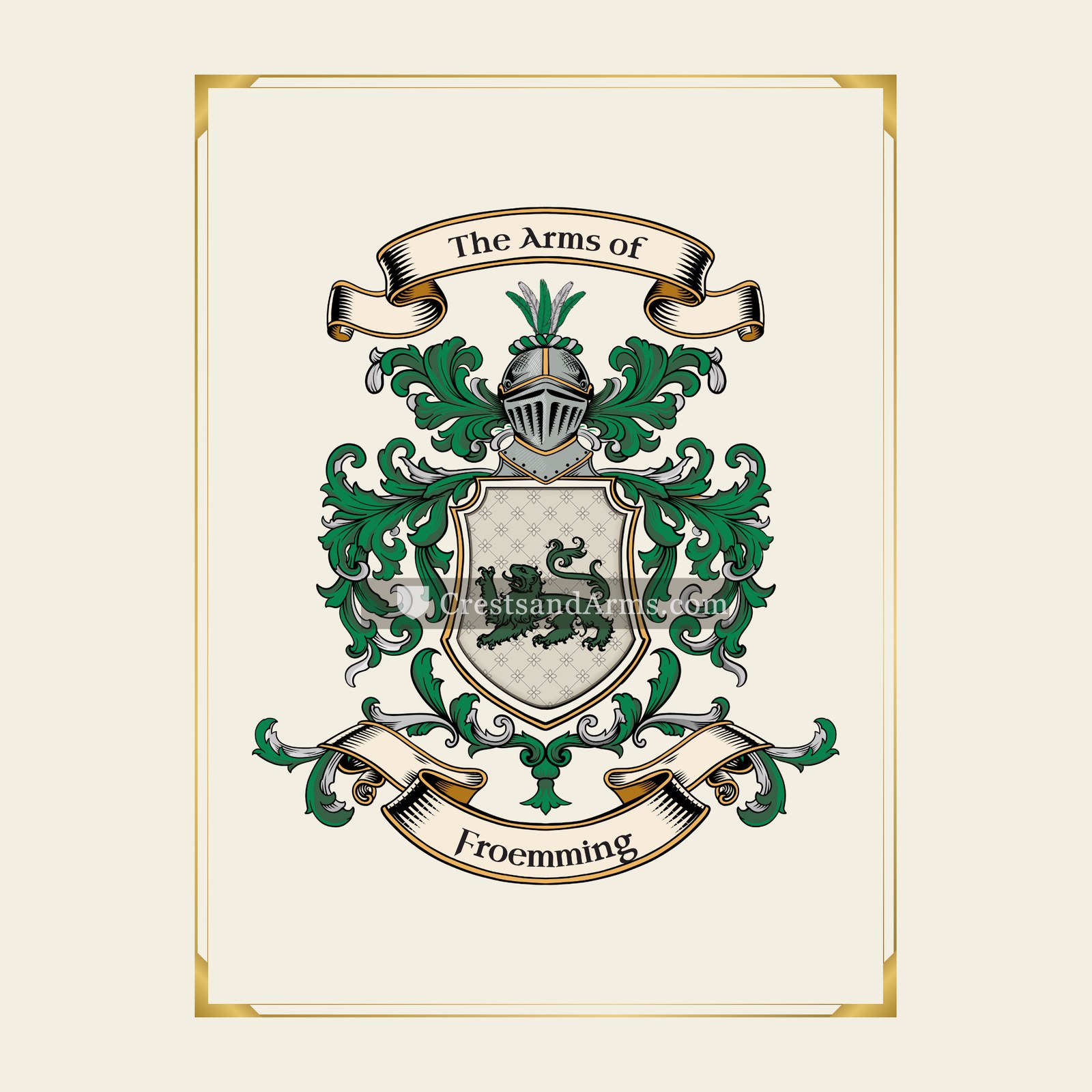 With gold border