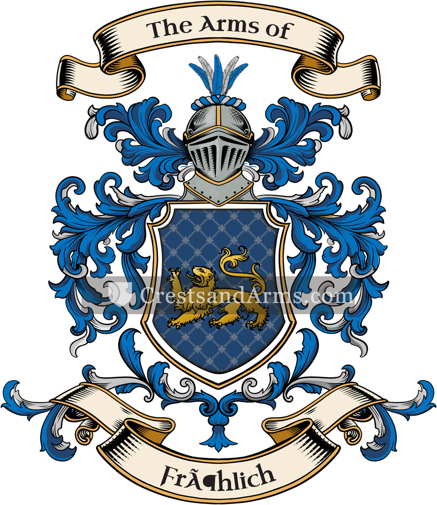 The Fröhlich coat of arms, drawn from the recorded blazon