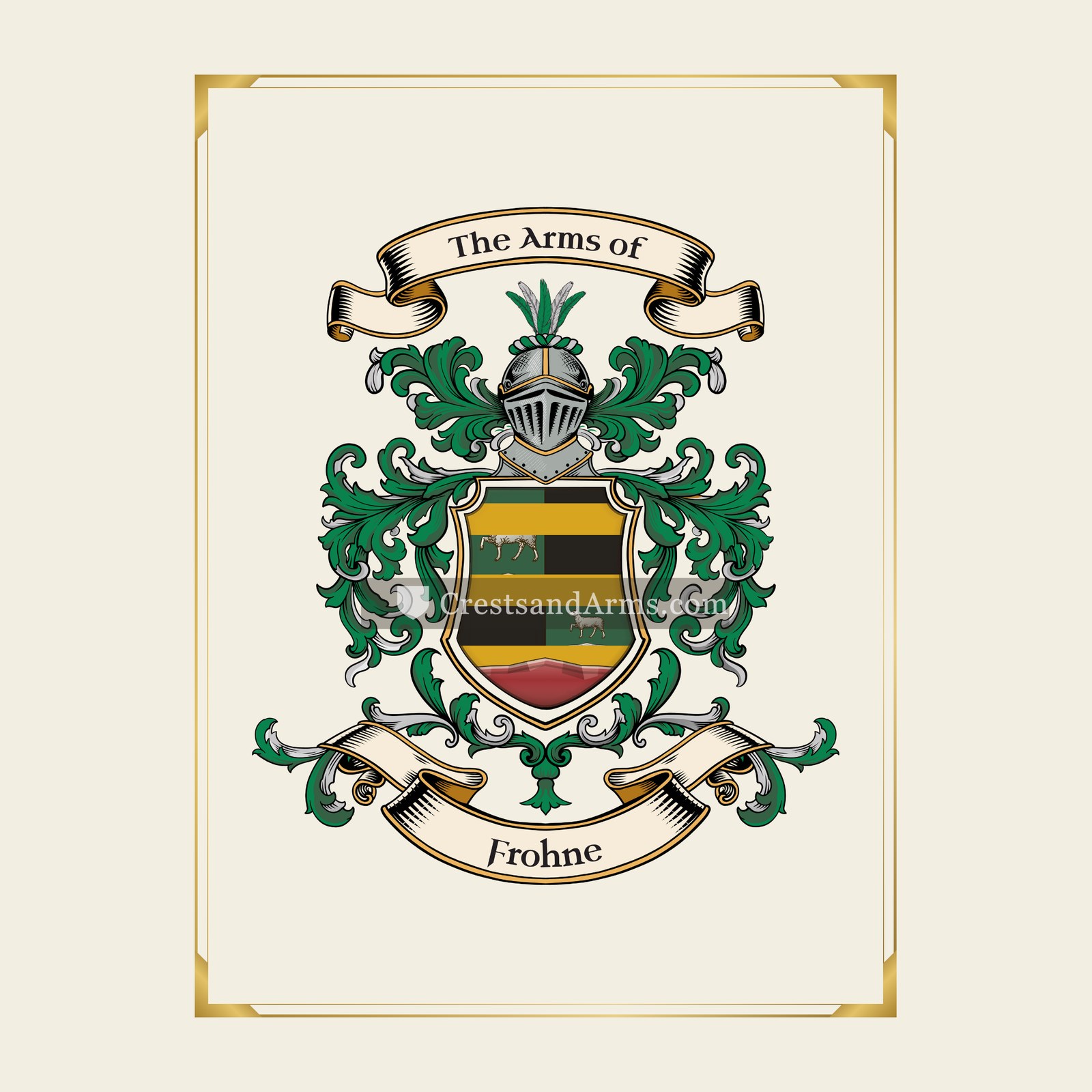 With gold border