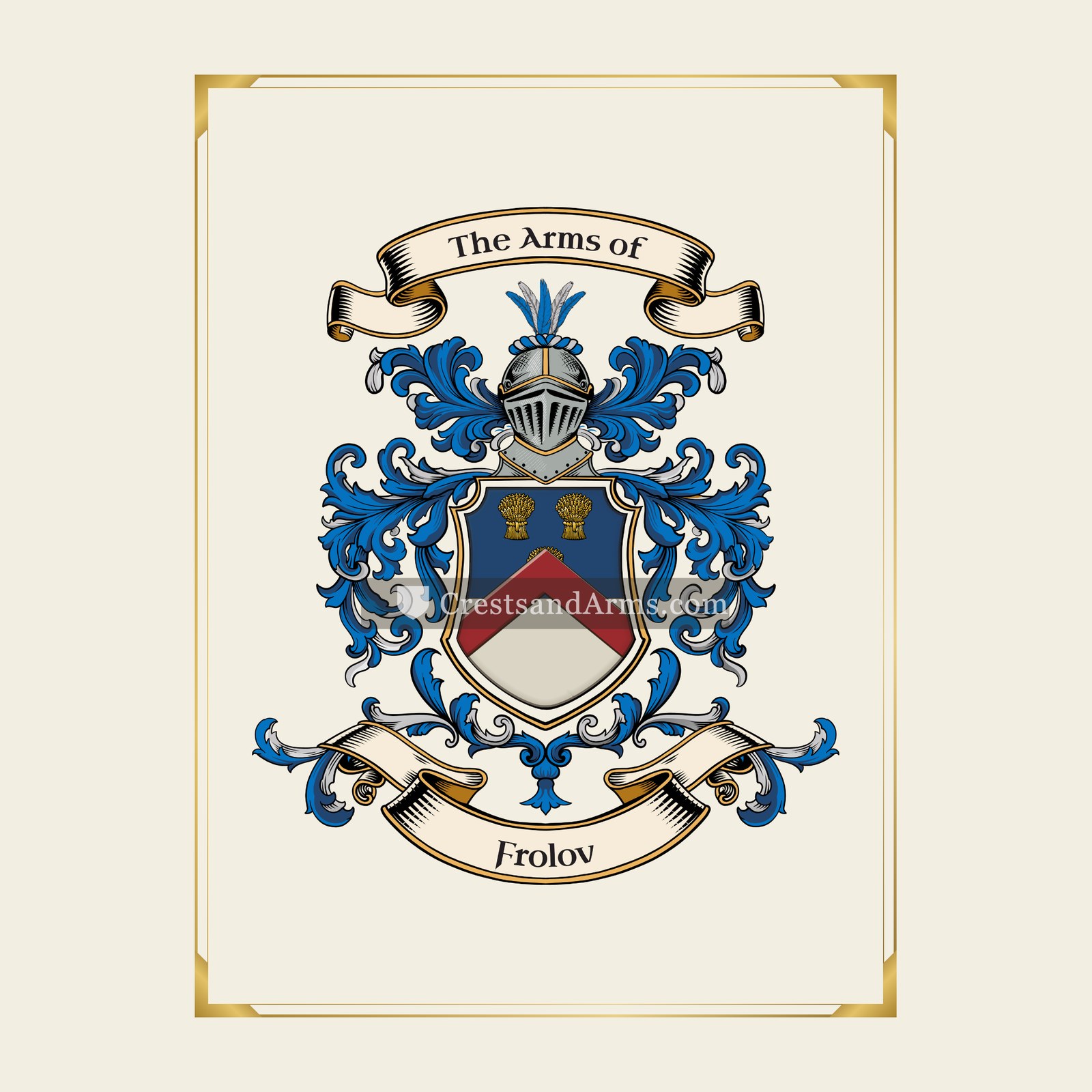 With gold border