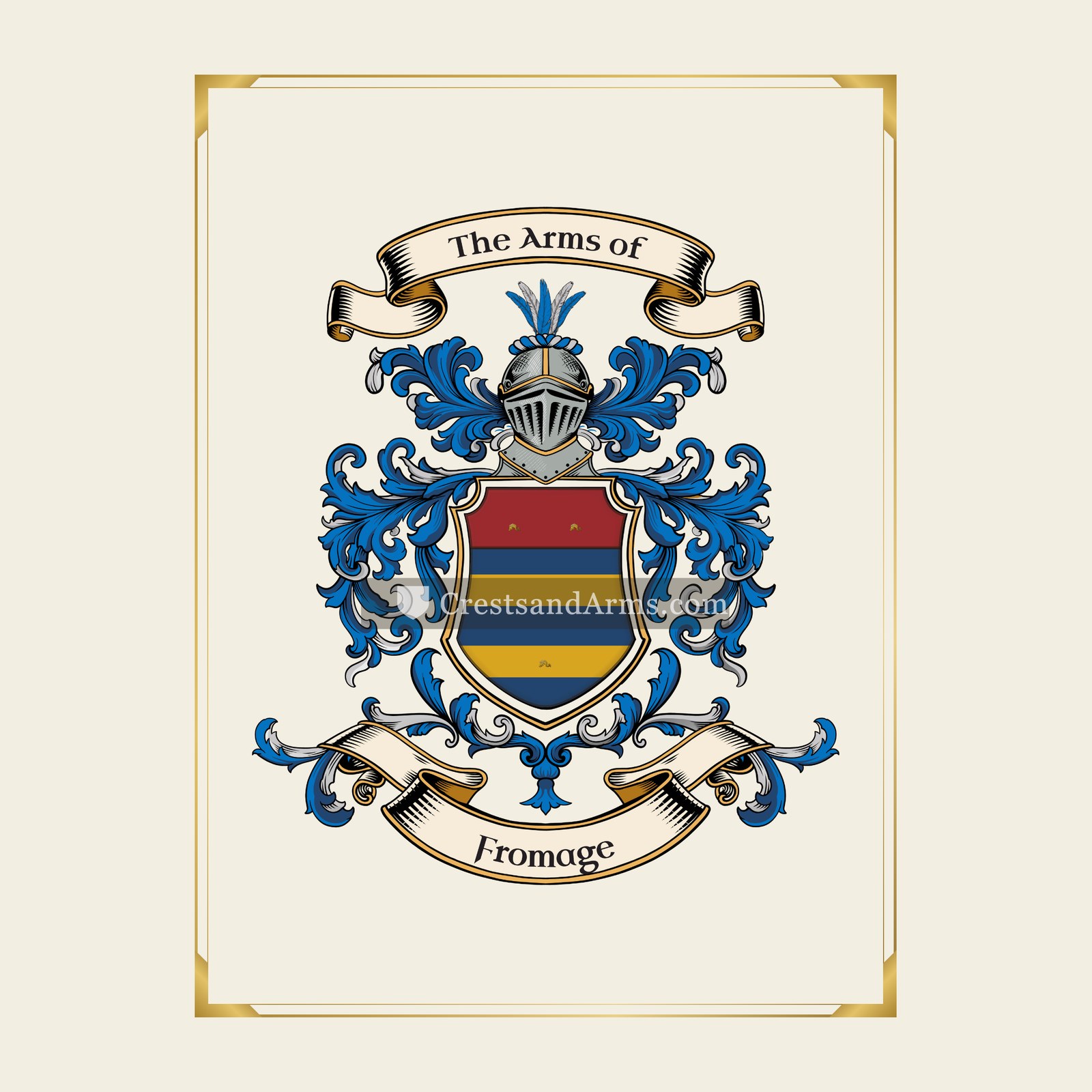 With gold border