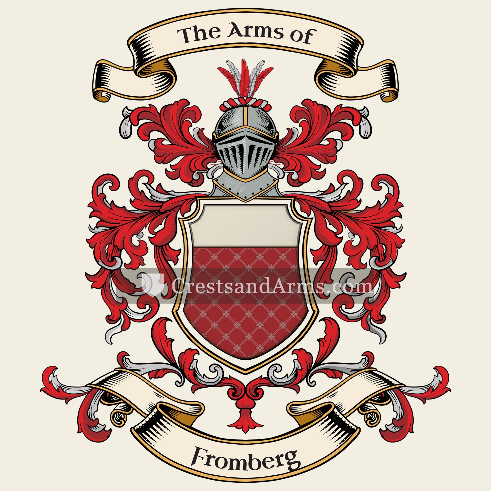 The Fromberg coat of arms, drawn from the recorded blazon