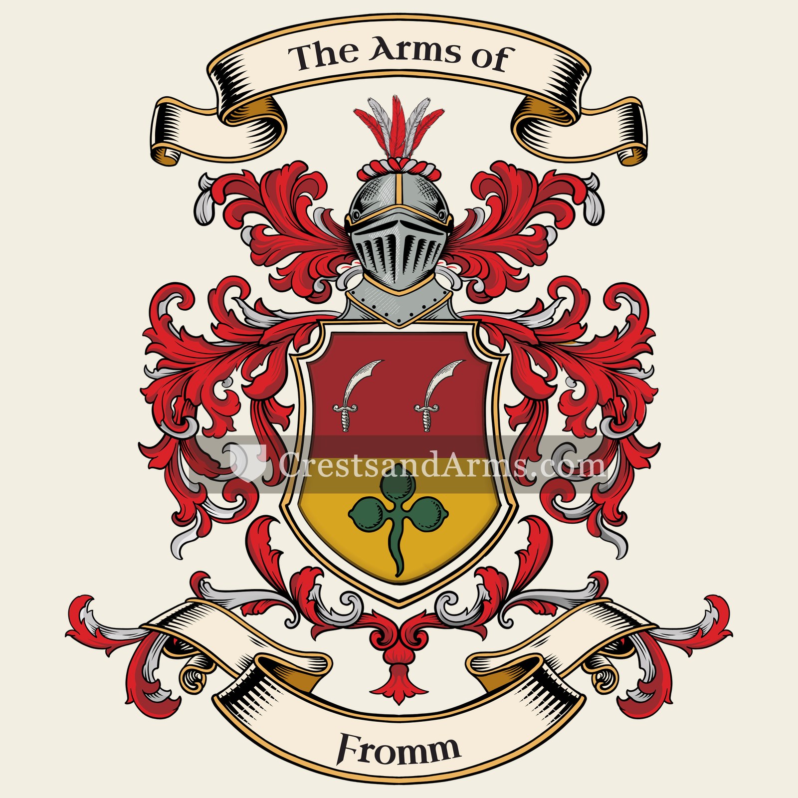 The Fromm coat of arms, drawn from the recorded blazon