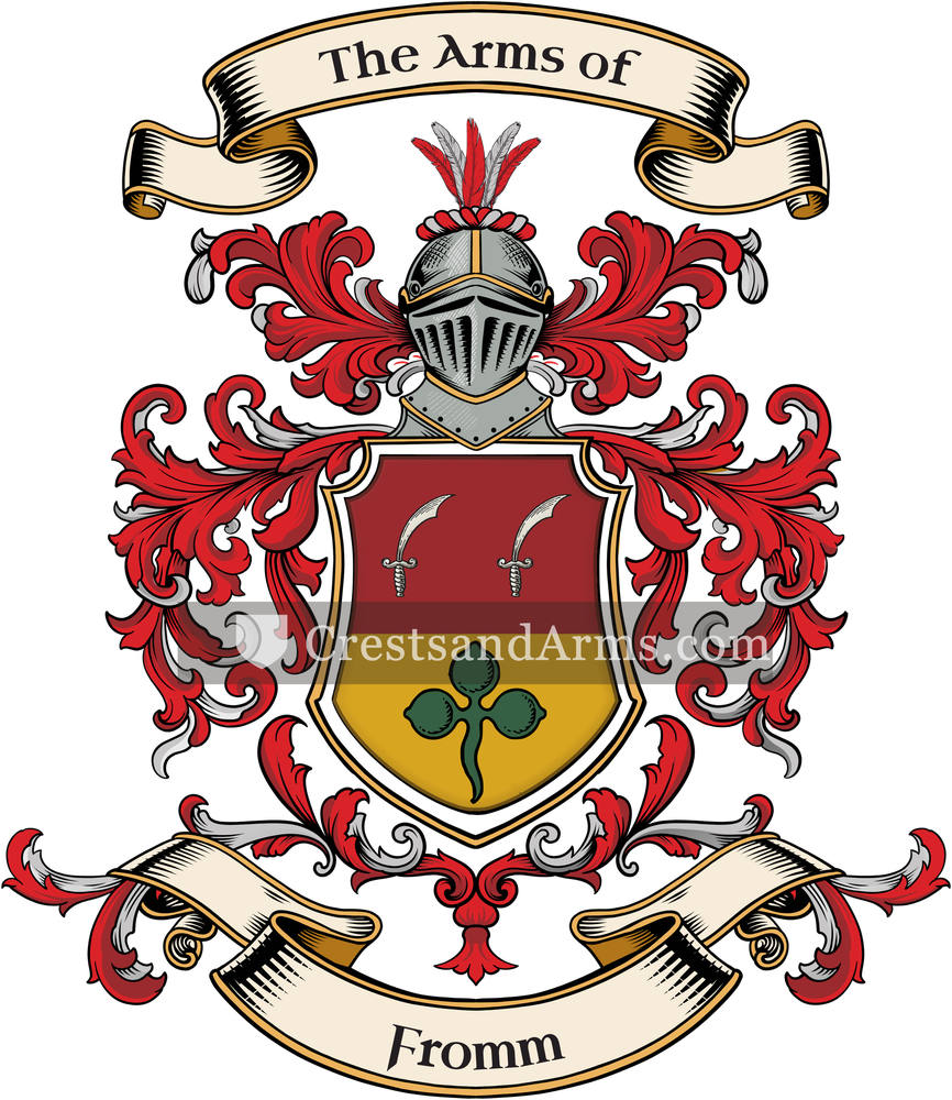 The Fromm coat of arms, drawn from the recorded blazon