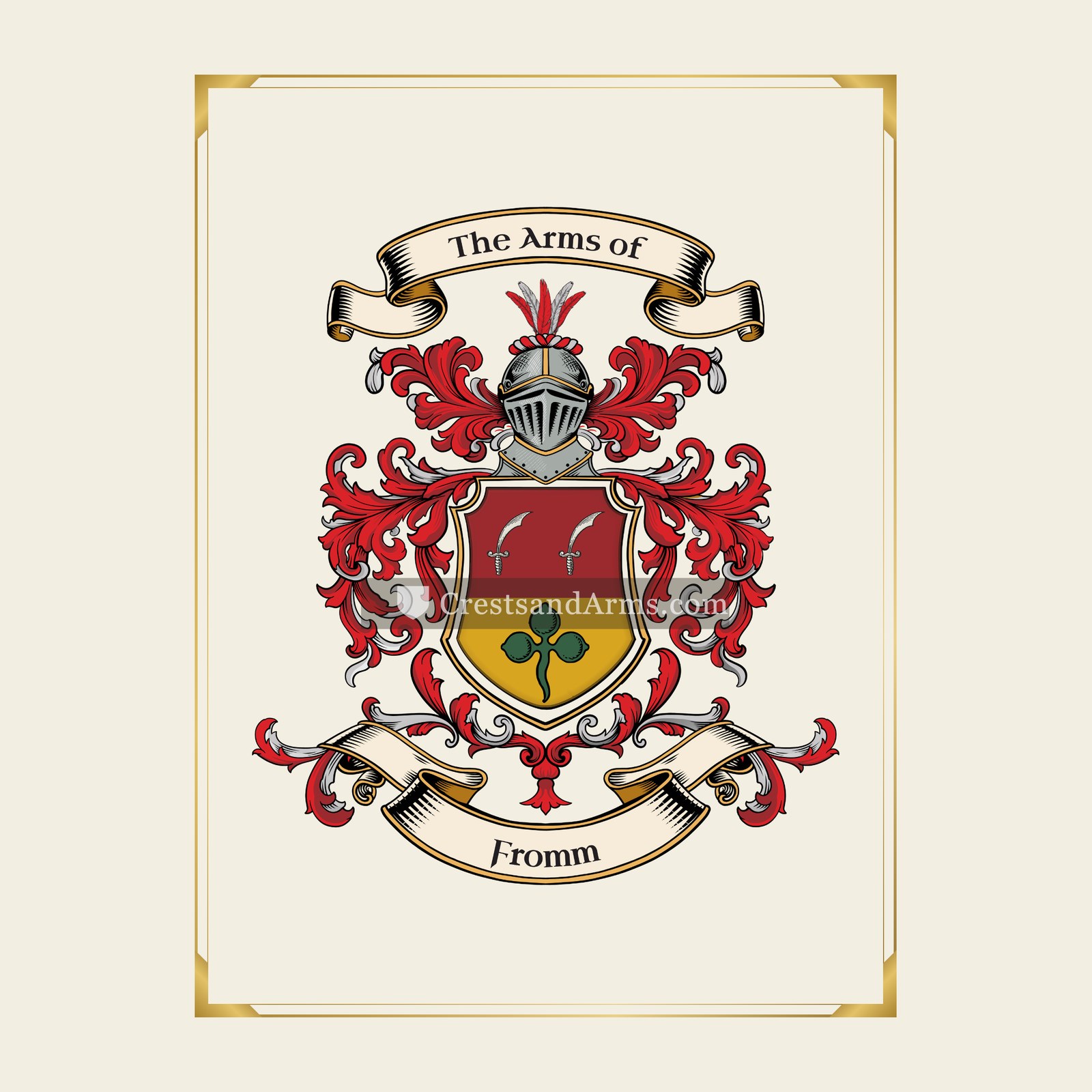 With gold border