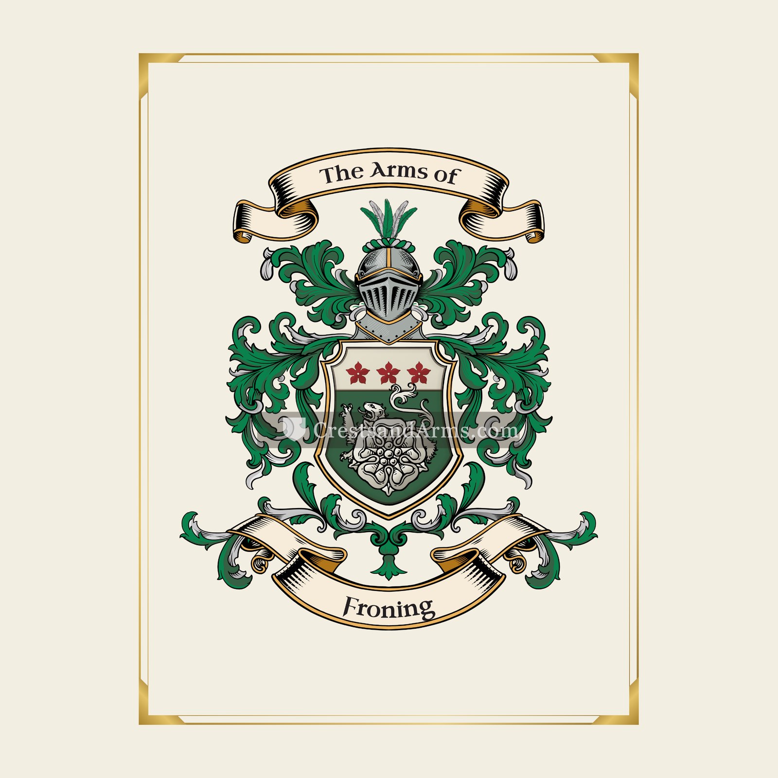 With gold border