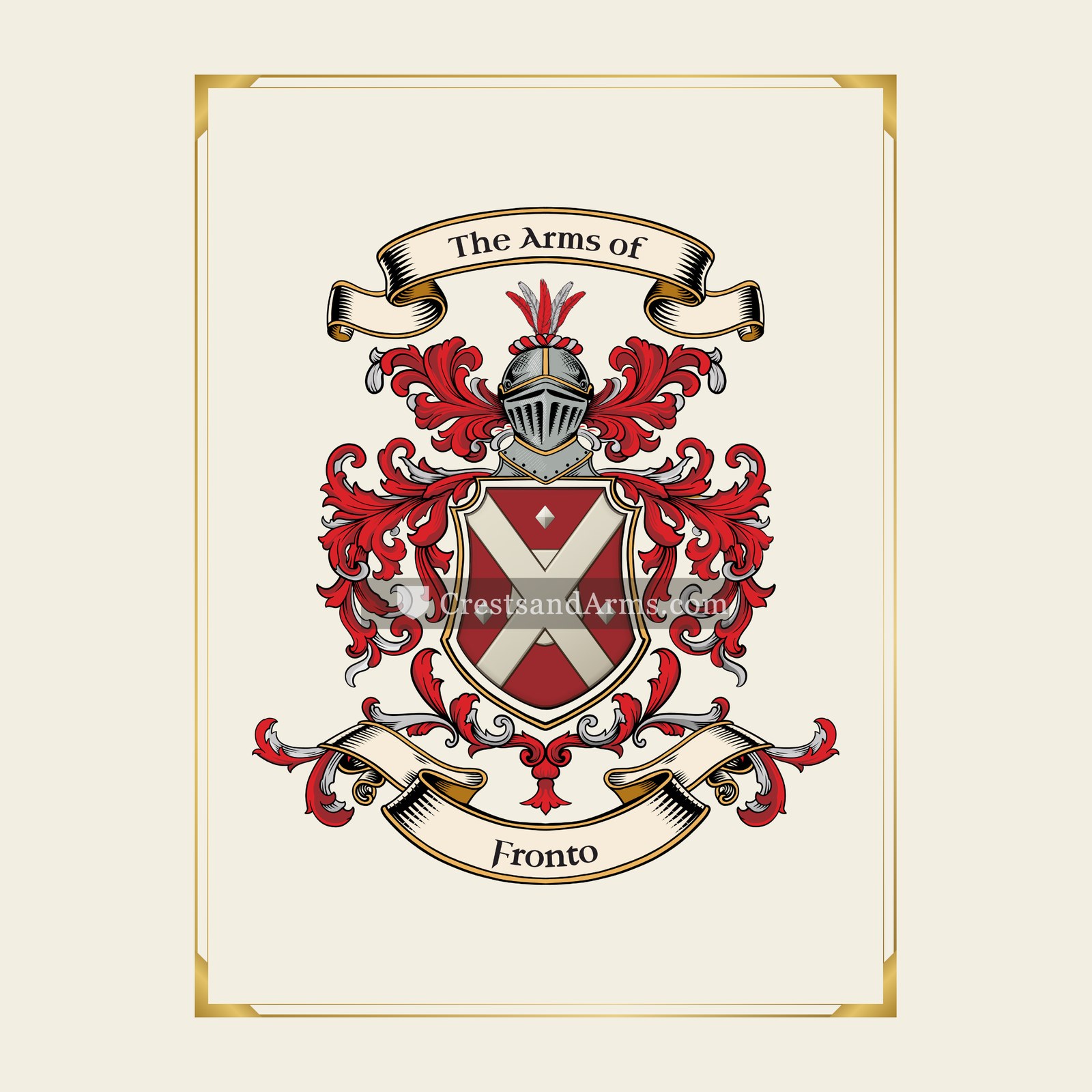 With gold border