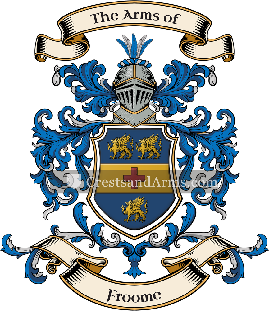 The Froome coat of arms, drawn from the recorded blazon