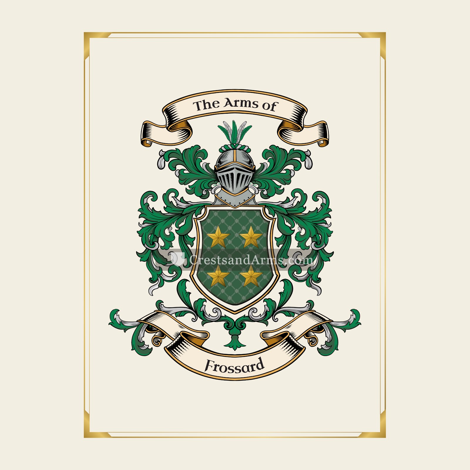 With gold border
