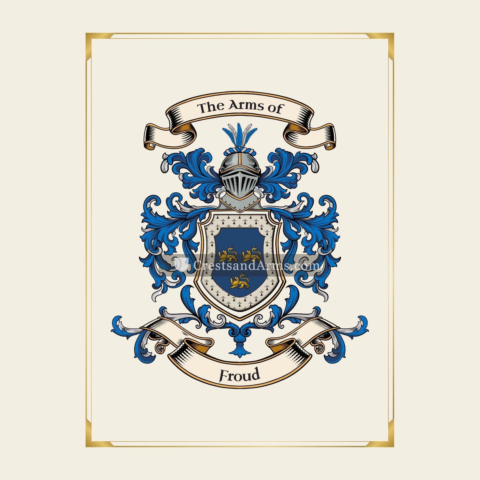 With gold border