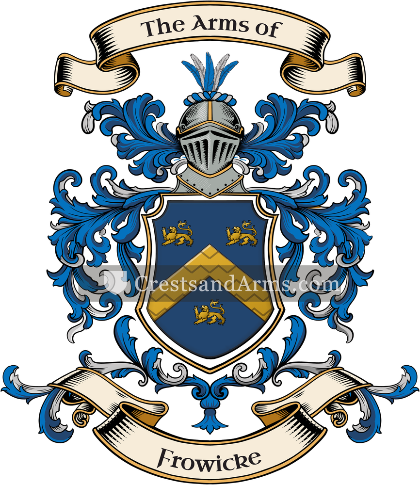 The Frowicke coat of arms, drawn from the recorded blazon