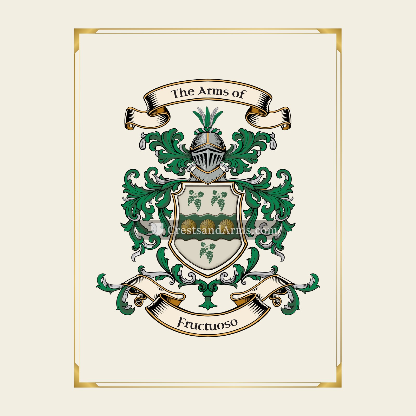 With gold border