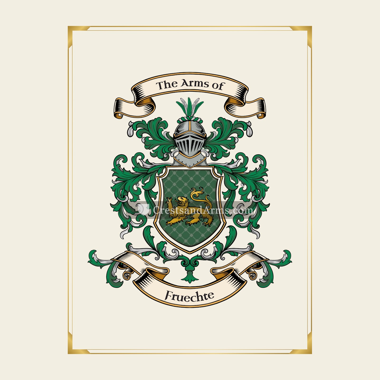 With gold border