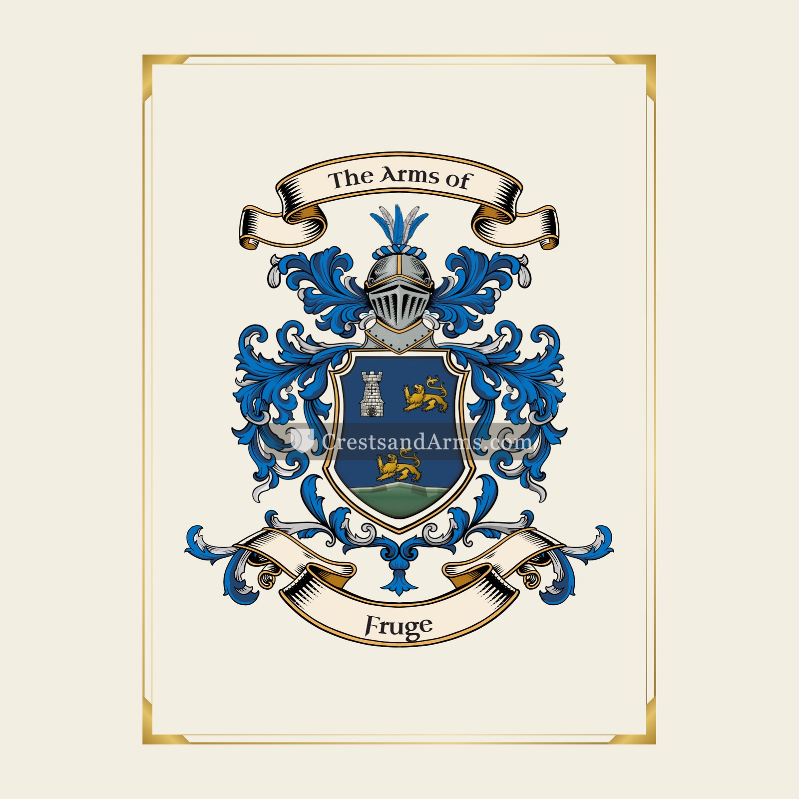 With gold border